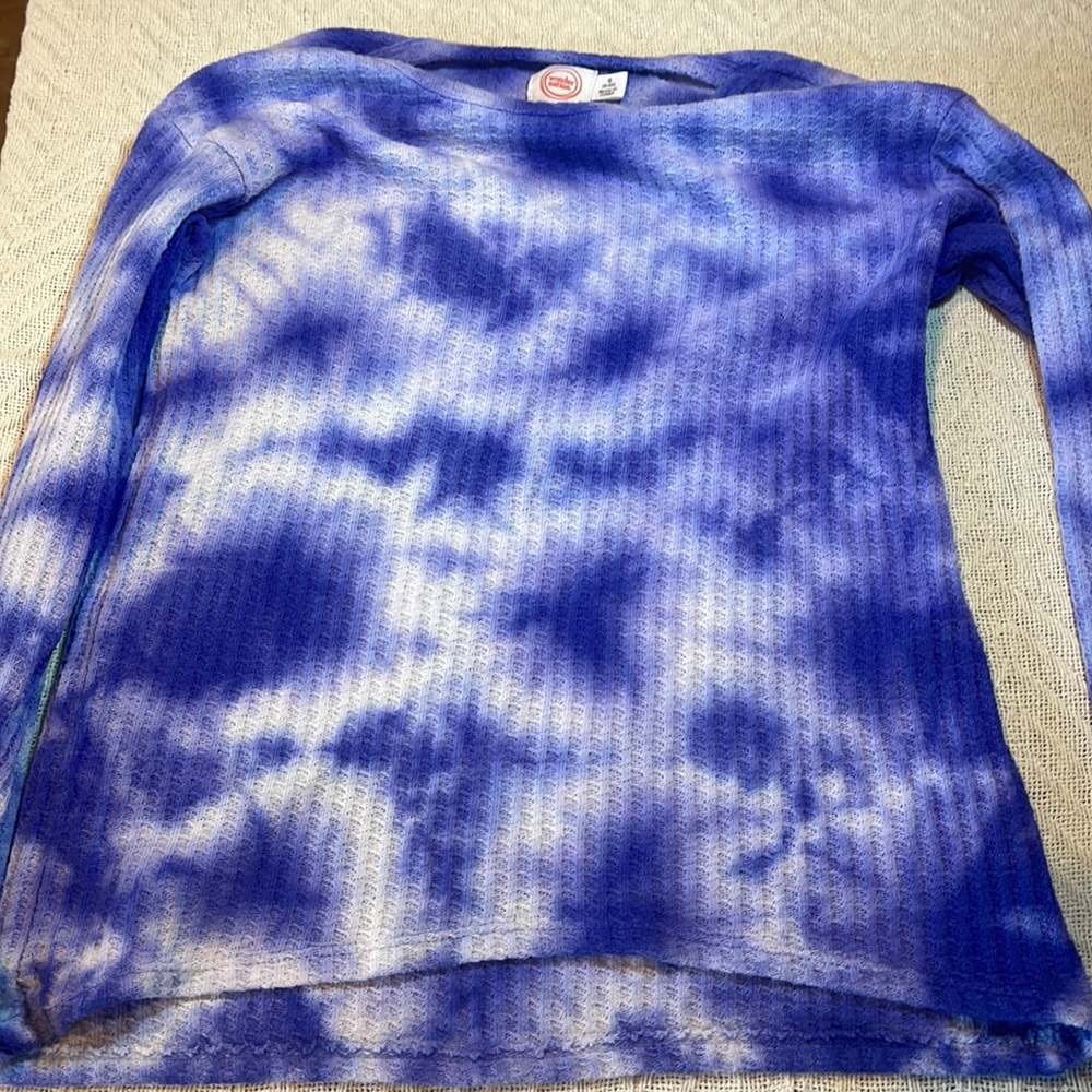 Tie dye, purple shirt, and tie dye pink shirt